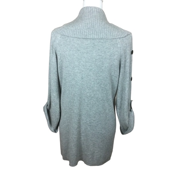 Kenneth Cole Gray Cowl Neck Tunic Sweater Size Medium - Picture 3 of 9